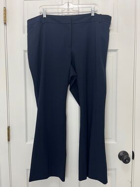Roz & Ali Navy Blue Dress Pants The Smart Fit Wide Leg Trousers Plus Size 18